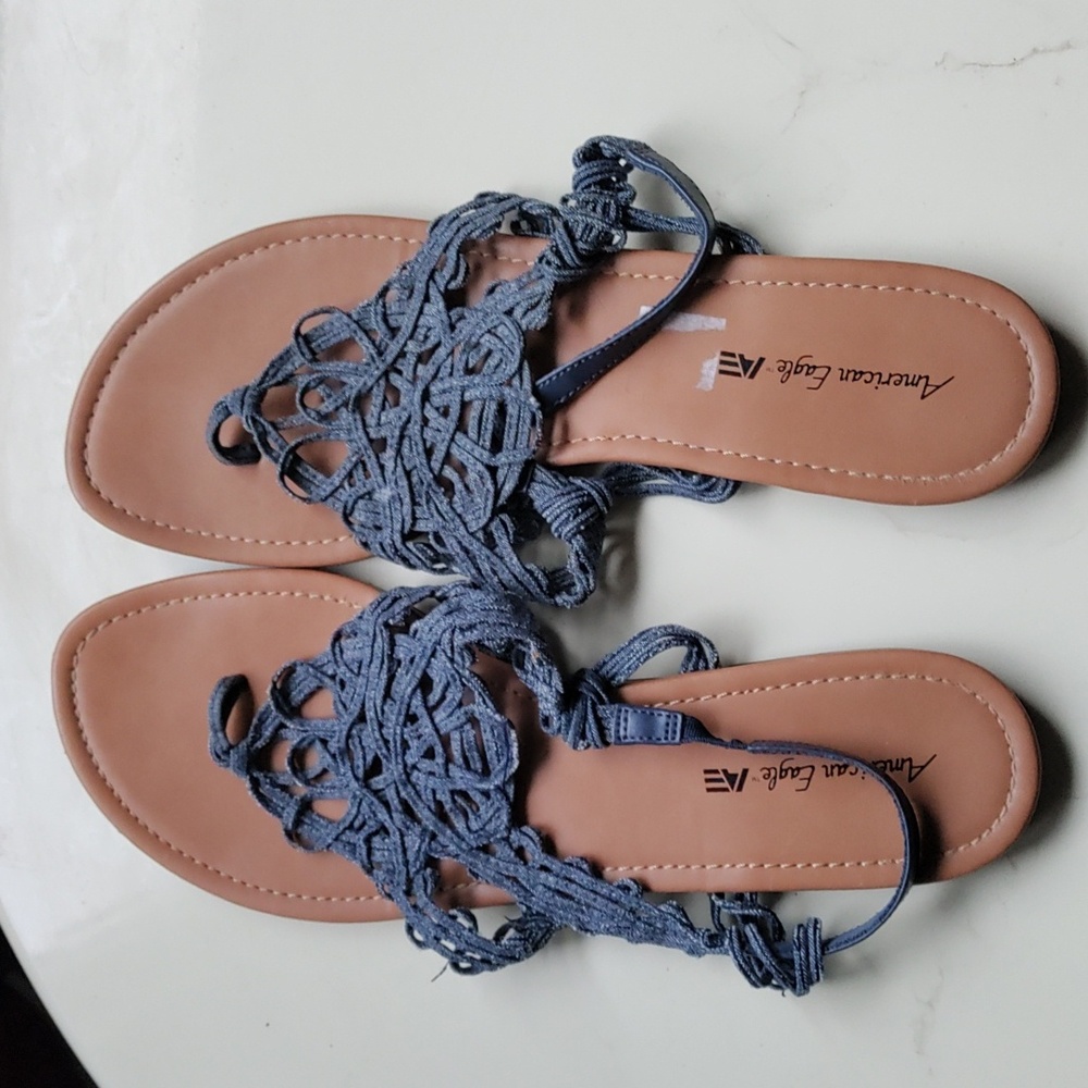 American Eagle Crochet Denim sandals